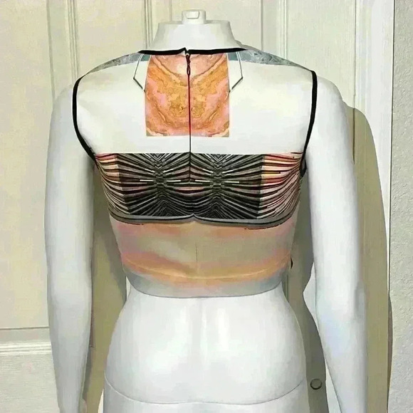 Clover Canyon Desert Home Sleeveless Psychedelic Crop Top Neoprene Floral - Picture 2 of 8